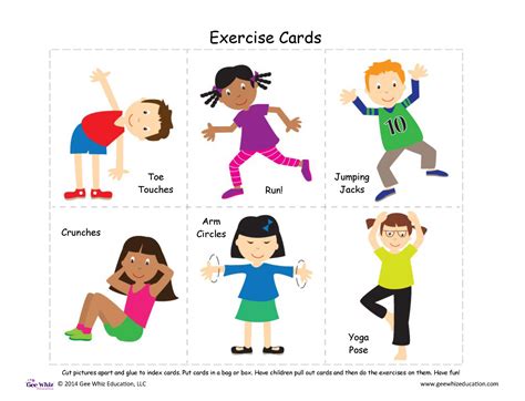 Exercise Flash Cards Printable